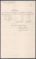 1907 Habsburg Károly, később IV. Károly király részére szóló számla k.u.k. postagalamb állomás pecsétjével / 1907 Károly Habsburg, later IV. King Charles Invoice invoice with K.u.k. carrier pigeon station seal