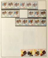 Német tétel, benne NDK az 1970-es évekből előnyomott nagyalakú albumban + NSZK 1992-1995 között sorok, ívdarab, küldemények, nagyalakú albumban, dobozban