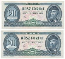 1975. 20Ft (2x) közeli sorszámok "C 344 055157, C 344 055162" T:AU Adamo F16