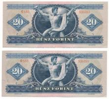 1969. 20Ft (2x) egyugrásos sorszámkövetők " C 161 135353, C 161 135355" T:XF,VF
Adamo F15