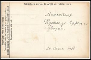 1938 Curtea de Arges, Argyasudvarhely; Manastirea Curtea de Arges cu Palatul Regal / Román ortodox k...