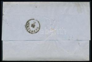 1858 9kr MP III liliputi vágással levélen "PESTH" - Debrecen