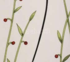 6 darab virágmintás kínálótányér, jelzett, 27,5x27,5 cm