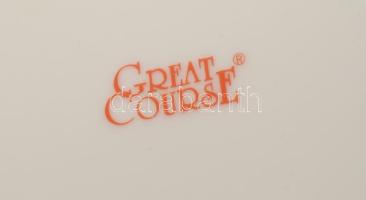 6 darab virágmintás kínálótányér, jelzett, 27,5x27,5 cm