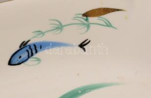 Kézzel festett halmintás kínáló, minimális kopással, 35x18 cm