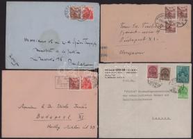 4 db levél az 1940-es évekből Magyarországba vagy Magyarországról küldve, cenzúrázva és felbontási jelzéssel