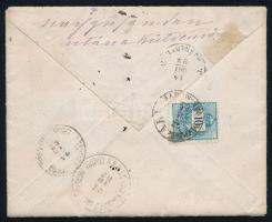 1882 Ajánlott levél 5+10kr bérmentesítéssel, többszörösen továbbküldve, hozzá leírás