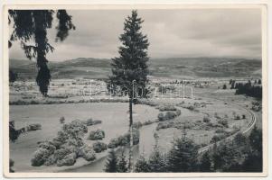 1944 Maroshévíz, Oláhtoplica, Toplica, Toplita; látkép, vasúti pálya / general view, railway track (EK)