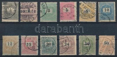 1899 Teljes sor. A legritkább bélyegzett krajcáros sor! (95.000)