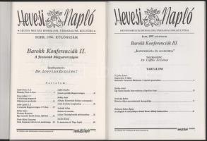 Barokk Konferenciák I-III. Az I. kötetben szerzői ex libris bélyegzéssel. Eger, 1993, 1996, 1997. Ki...