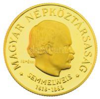 1968. 50Ft Au "Semmelweis Ignác" (4,21g/0.900) T:UNC Hungary 1968. 50 Forint Au "Ignác Semmelweis" (4,21g/0.900) C:UNC Adamo EM29, Krause KM#583