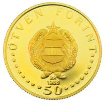 1968. 50Ft Au "Semmelweis Ignác" (4,21g/0.900) T:UNC
Hungary 1968. 50 Forint Au "Ign...