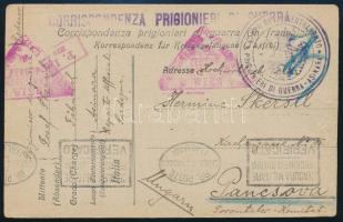 1918 Hadifogoly levelezőlap az olasz Asinara szigetről küldve