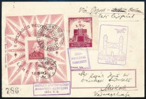 1934 LEHE blokk BNV alkalmi légiposta lapon