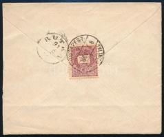 1896 Levél a hátoldalon kármin színű 5kr bélyeggel bérmentesítve