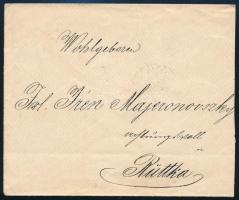 1896 Levél a hátoldalon kármin színű 5kr bélyeggel bérmentesítve