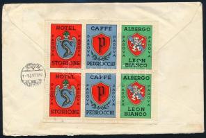 1940 Ajánlott levél nagyméretű olasz levélzáróval