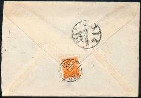 1933 Levél bélyeghiány miatt 28f portóval, hátoldalon Arcképek 2f bélyeg