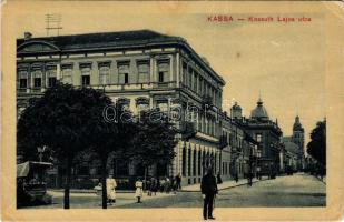 1915 Kassa, Kosice; Kossuth Lajos utca, piac, Fritsch féle Európa szálloda és kávéház, rendőr / street, market, hotel and cafe, policeman (EB)