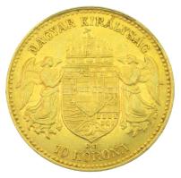 1907KB 10K Au "Ferenc József - Fiume címer" (3,40g/0,900) T:AU
Hungary 1907KB 10 Korona A...