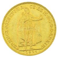 1914KB 20K Au "Ferenc József" (6,83g/0,900) T:AU Hungary 1914KB 20 Korona Au "Franz Joseph" (6,83g/0,900) C:AU Adamo #K9.1, Krause KM#495
