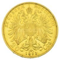 Ausztria 1893. 20K Au "Ferenc József" (6,79g/0.900) T:AU,XF
Austria 1893. 20 Corona Au &q...