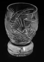 Kristály pálinkás pohár szett, 6 darab, minimális kopással, m: 6,5 cm