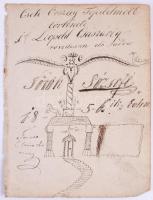 ca 1700-1800 Antikvárius készlet maradvány, kb 50 db kézirat, levél, nyugta, feljegyzés, rajz, szerz...