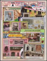 12 db emlékív, benne Eszterházy Károly első és második változat, első és második változat pár azonos sorszámokkal, 70 éves dr Hermann István, Tarczy Lajos bélyegkiállítás, Aranyvonat, 125 éve született Fekete István, MABÉOSZ bélyegmozaik, Ki mit gyűjt?, Tapolcai kertbarát kör, Jókai Mór