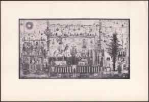 Gross Arnold (1929-2015): Cirkuszosok. Ofszet nyomat, papír, jelzett a nyomaton. Az 1973-ban megjelent Corvina mappából. 17x31 cm.