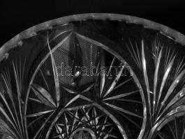 Cseh kristály váza, jelzett, hibátlan 21 cm