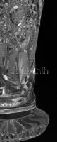 Cseh kristály váza, jelzett, hibátlan 21 cm