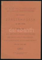 1908 Az Első Nagytapolcsányi Szeszfinomító Rt. VIII. üzletévi zárszámadása az 1907. évről. Nagytapolcsány, Platzkó Gyula-ny., [12] p. Magyar és német nyelven. Kiadói tűzött papírkötés.