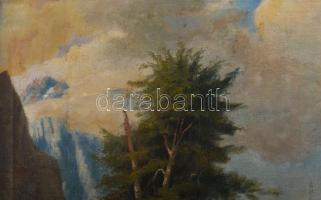 Jelzés nélkül, Barabás Miklós után: Vásárra induló román család. Olaj, vászon. Javított. Dekoratív f...