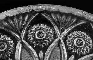 Kristály kínáló tál, hibátlan d: 30 cm