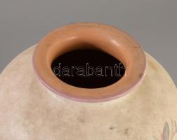 Olasz, Deruta virágmintás váza, jelzett, kis mázhibával 26 cm