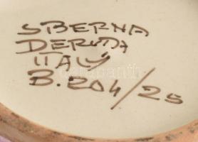 Olasz, Deruta virágmintás váza, jelzett, kis mázhibával 26 cm