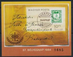 1984 Bélyegnap (57.) vágott blokk (3.500)