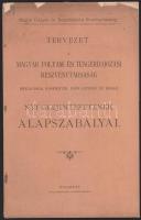 cca 1900 A Magyar Folyam- és Tengerhajózási Rt. (MFTR) hivatalnokai, hajóstisztjei, hajós-altisztjei és szolgái nyugdíjintézetének alapszabályai. (Tervezet.) Bp., Pesti Könyvnyomda Rt., 20 p. Kiadói tűzött papírkötés, kissé sérült borítóval.