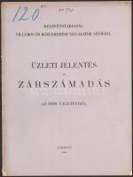 1899 Részvénytársaság Villamos és Közlekedési Vállalatok számára. Üzleti jelentés és zárszámadás az 1898. üzletévről. Bp., 1899, Franklin-ny., [16] p. Kiadói papírkötés, kissé sérült borítóval.
