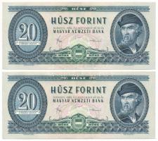 1980. 20Ft (2x) sorszámkövetők "C 382 037408 - C 382 037409" T:XF  Adamo F17