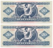1980. 20Ft (2x) sorszámkövetők "C 382 037408 - C 382 037409" T:XF 
Adamo F17