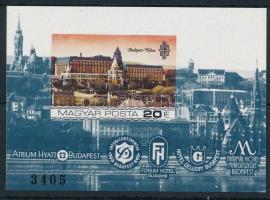 1984 Duna-parti szállodák Budapesten vágott blokk (4.000)