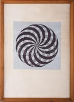 Ábrahám Rafael (1929-2014): Op-art kompozíció (cím nélkül). Szitanyomat, papír, jelzett. Fakeretben, 30x30 cm