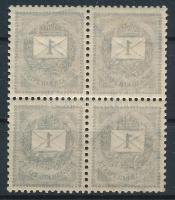 1899 1kr négyestömb szép gépszínátnyomattal (60.800)