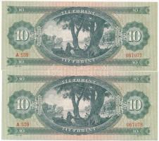 1960. 10Ft (2x) sorszámkövetők "A 539 067077 - A 539 067078" T:UNC-AU
Adamo F5