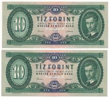 1962. 10Ft (2x) sorszámkövetők "A 110 258849 - A 110 258850" T:UNC-AU Adamo F6