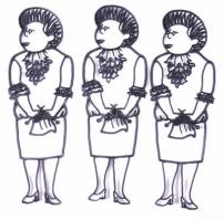 3 darab Mézga család Paula műanyag dísz, m: 19 cm