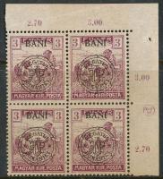 Kolozsvár 1919 Arató 3f ívsarki 4-es tömb, az ívszélen Napocska jelzéssel, Bodor vizsgálójellel