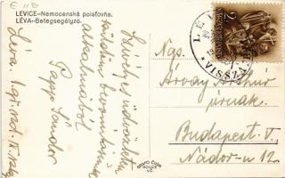 1938 Léva, Levice; Betegsegélyező / Nemocenská poislovna / hospital + "1938 Léva visszatért&quo...